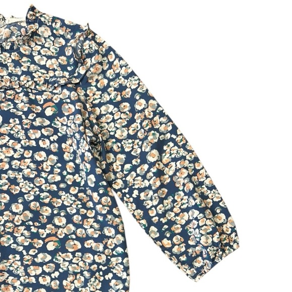 Michelle McDowell Floral Ruffle Neck Long Sleeve Top Size Medium - Picture 13 of 13